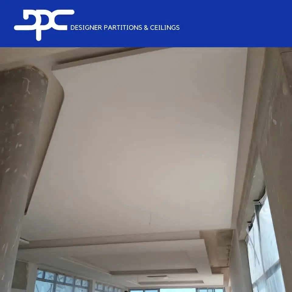 Bulkhead ceiling project progress by Designer Partitions and Ceilings