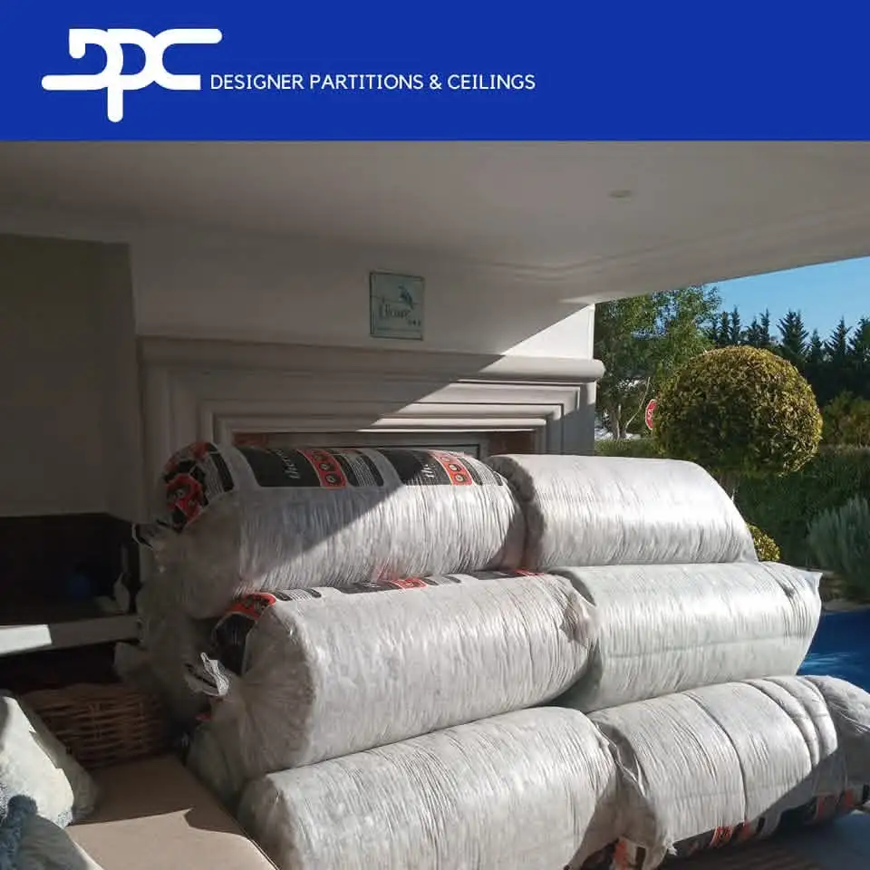 Ceiling insulation installation before closing the ceiling