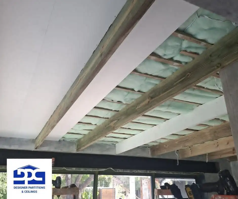 PVC ceiling installation with clean panel alignment