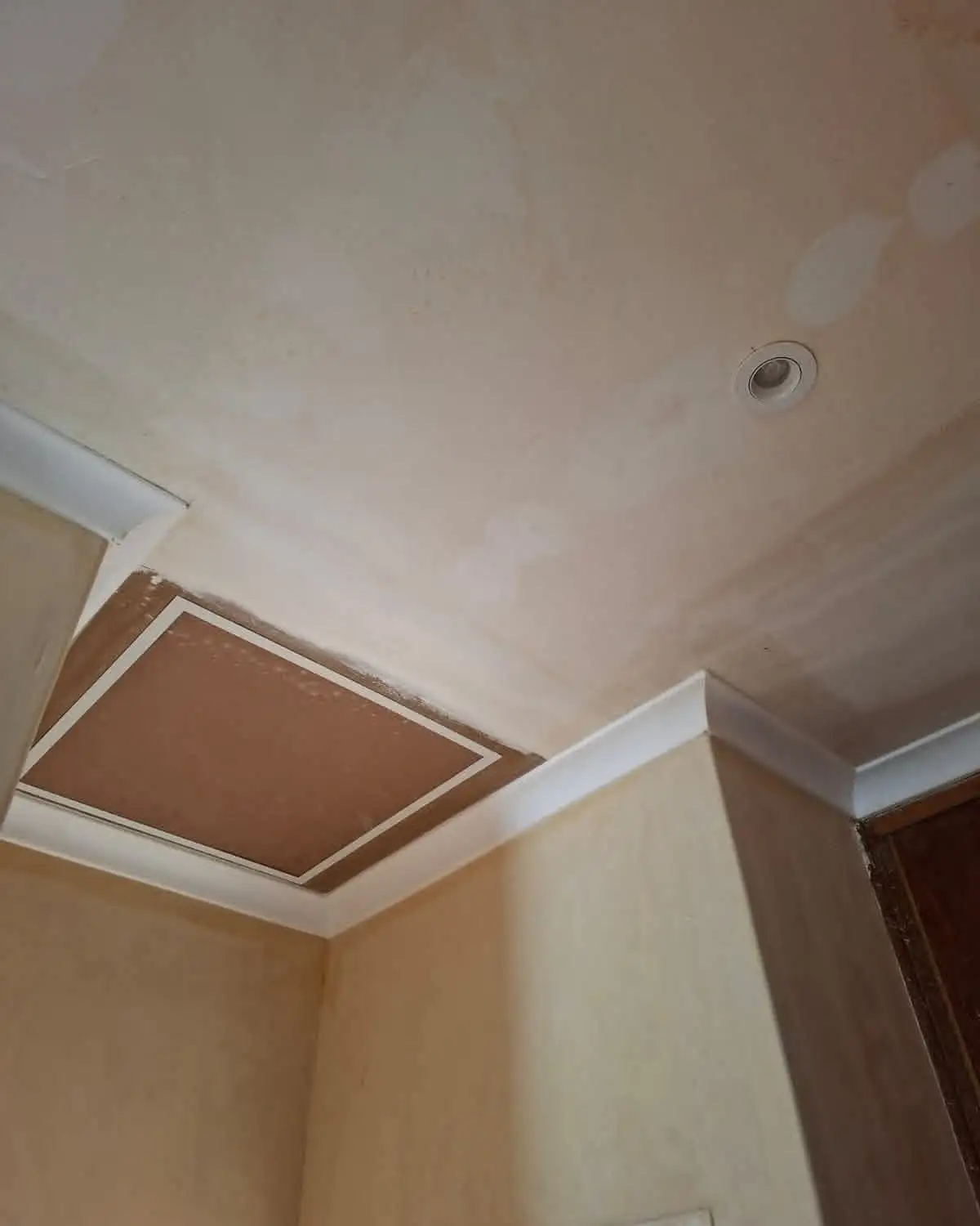Repair project detail for interior finishing work