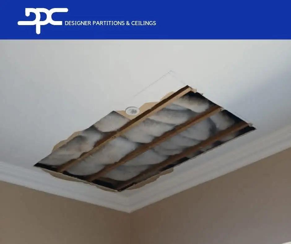 Interior repair project with restored surface finish